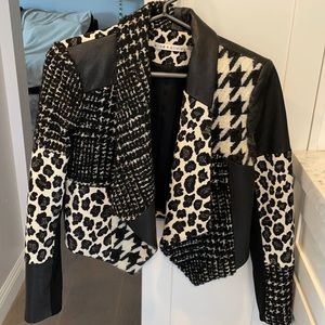 Alice & Olivia mixed material jacket.
